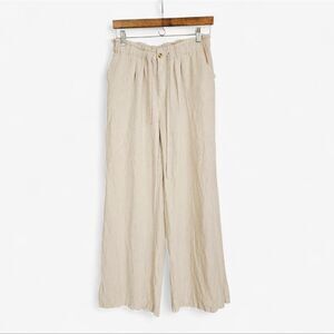 Thread & Supply linen Blend Paperbag Waist Wide Leg Relaxed Fit Cropped Pants M